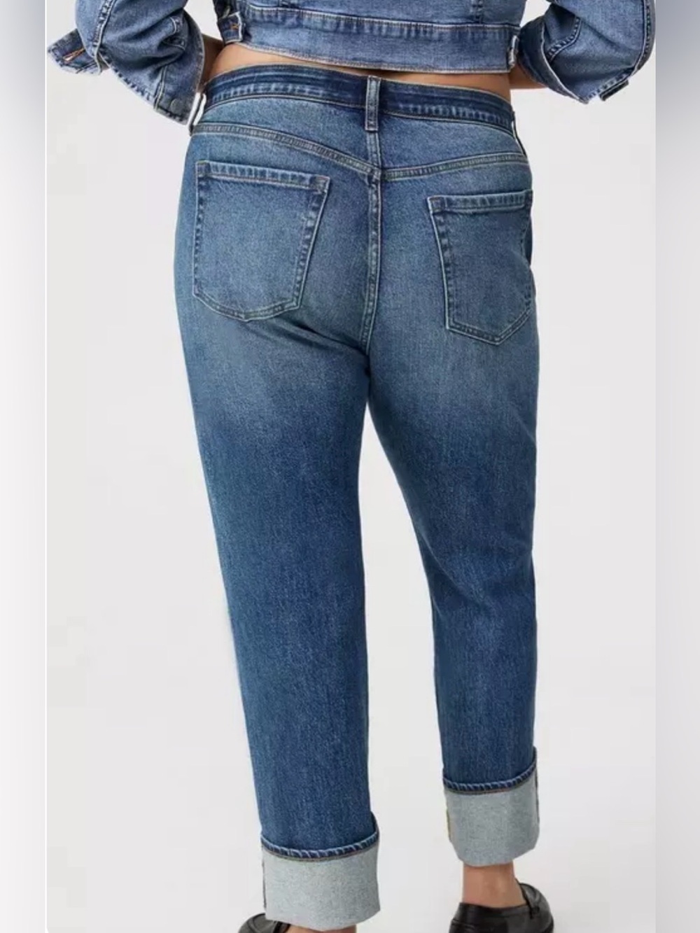 Torrid Blue High-Rise Straight Cuffed Jean Working Pockets size 22 Short NWT - Picture 5 of 15